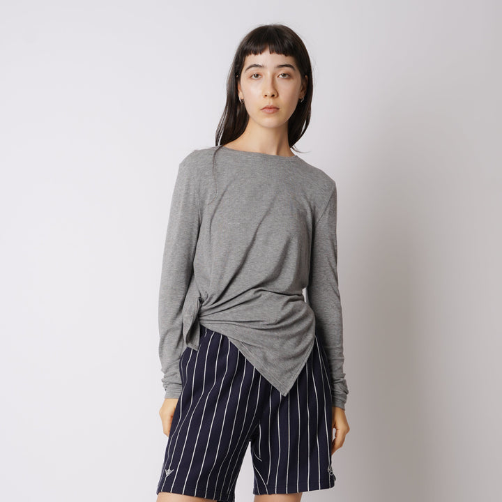 WMNS WOOL BLENDED LONG SLIT LS TEE