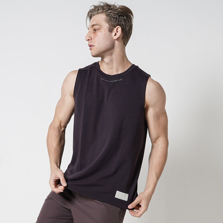 LABELED BACK MESH TANK TOP