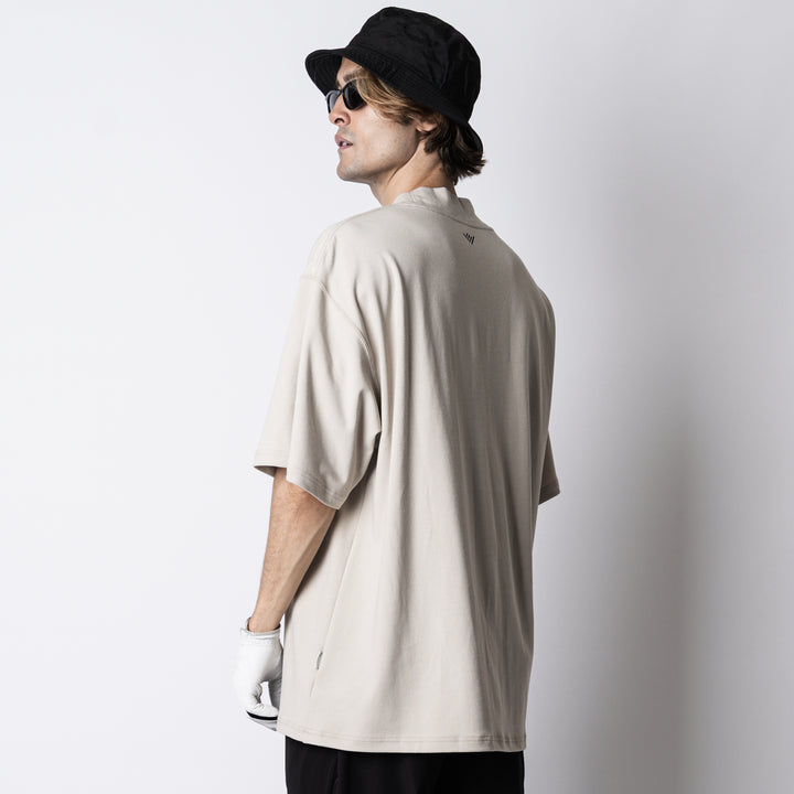 C-MESH MOCK NECK OVERSIZED SS TEE