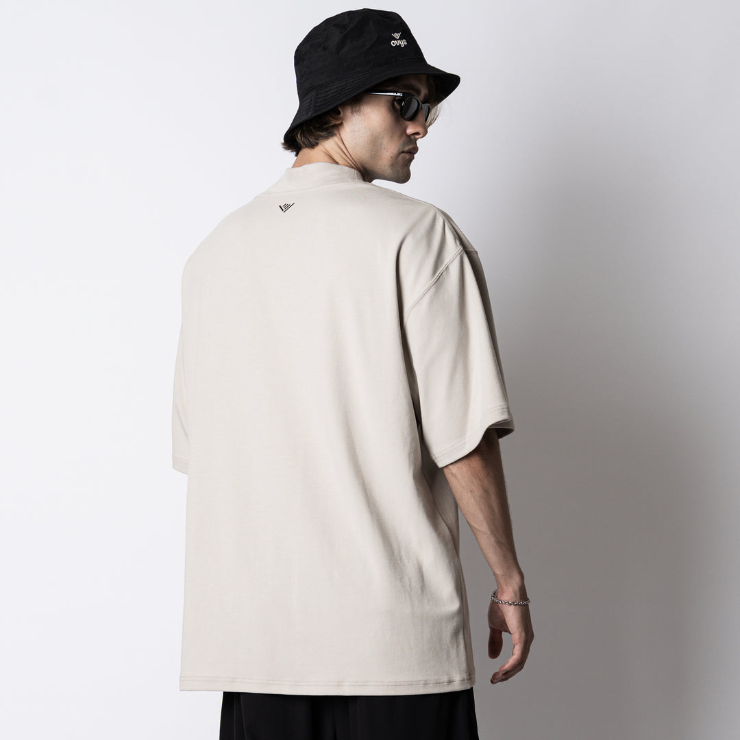 C-MESH MOCK NECK OVERSIZED SS TEE