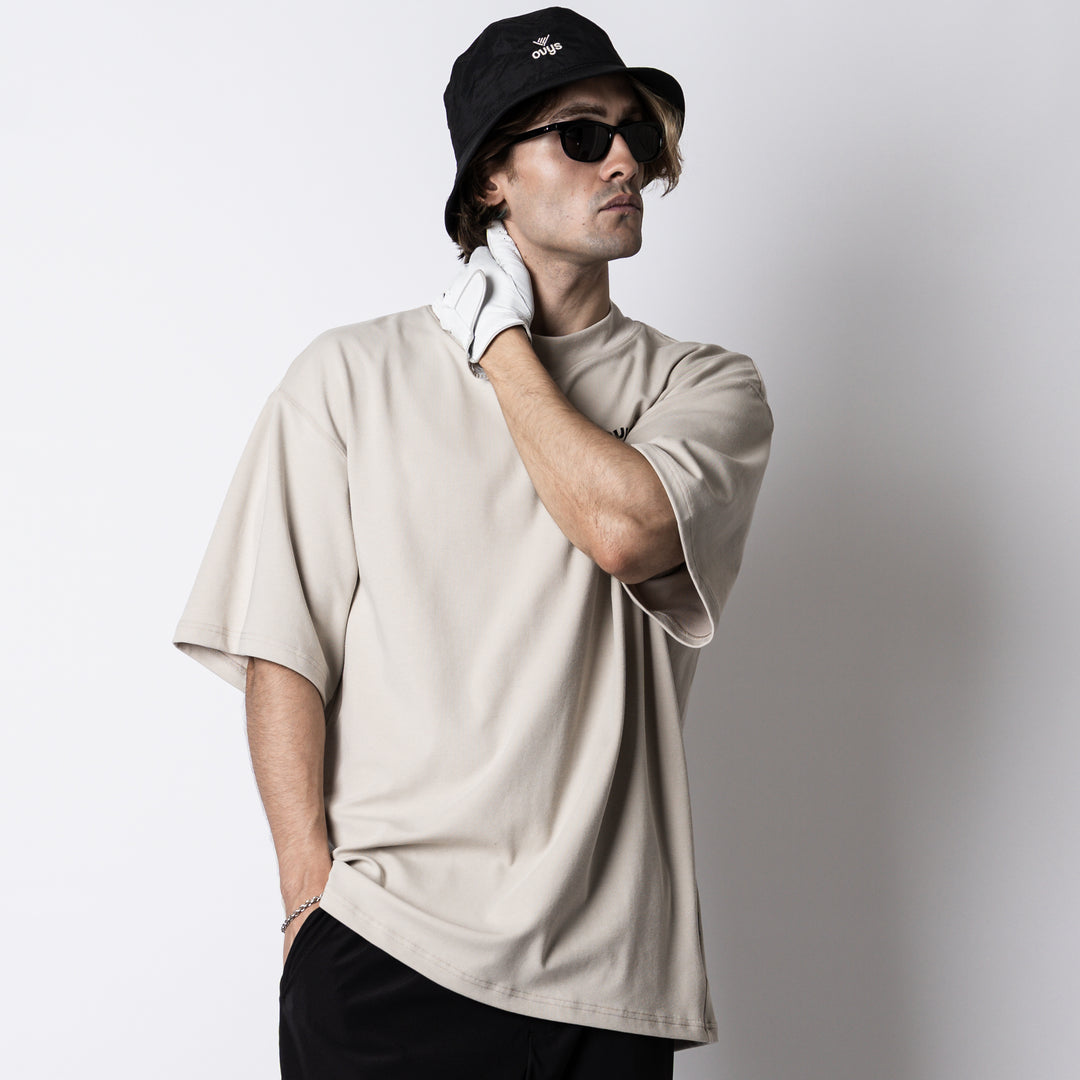 C-MESH MOCK NECK OVERSIZED SS TEE
