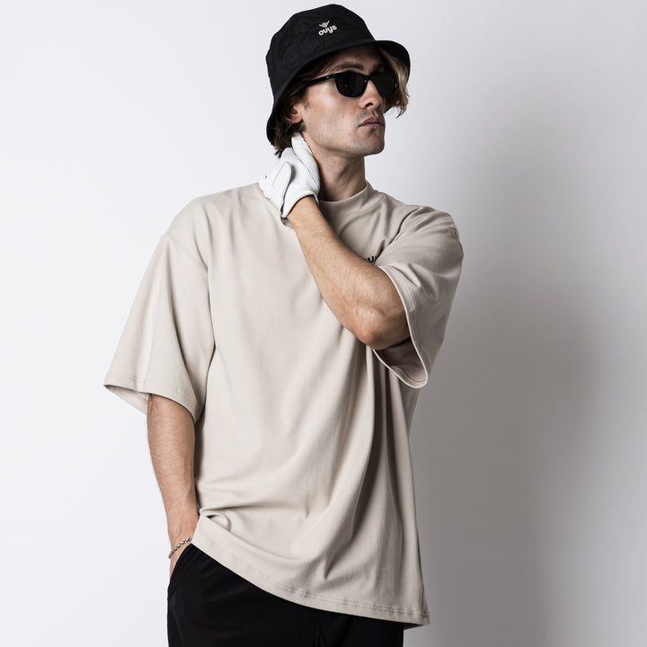 C-MESH MOCK NECK OVERSIZED SS TEE