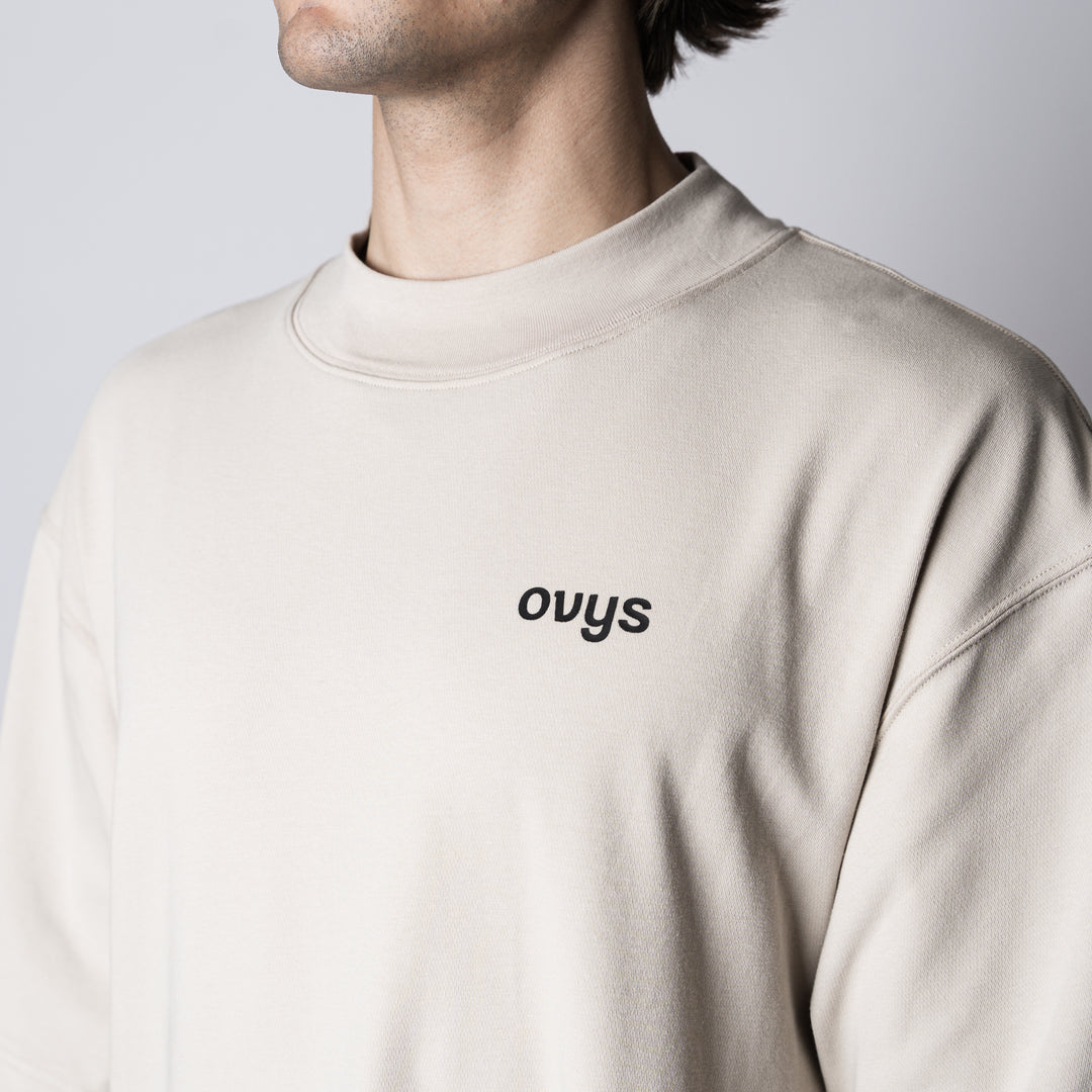 C-MESH MOCK NECK OVERSIZED SS TEE