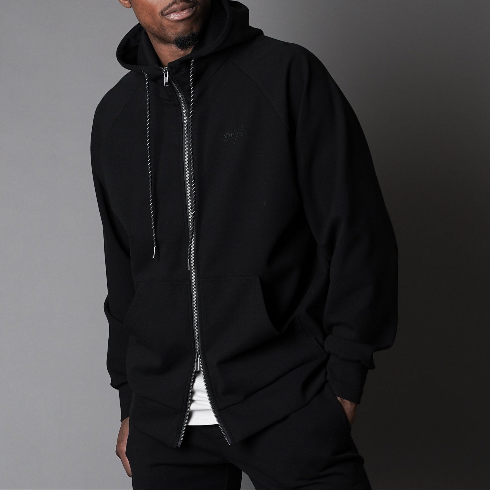 【ovys】FLEX NYLON ZIP UP HOODIE ブラック Mサイズ メンズ【ovys公式】フレックスナイロンジップアップフーディ