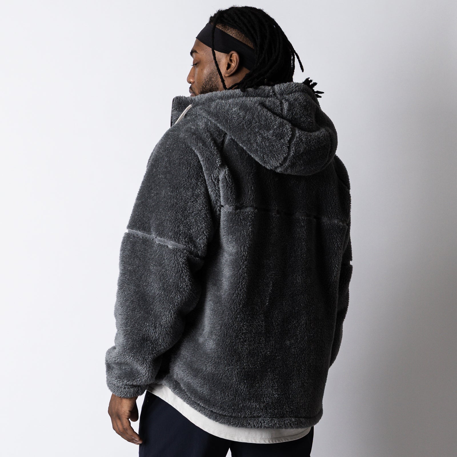 PING ボア素材 ジップアップジャケット ブラック woodwhichflows_wh-01784