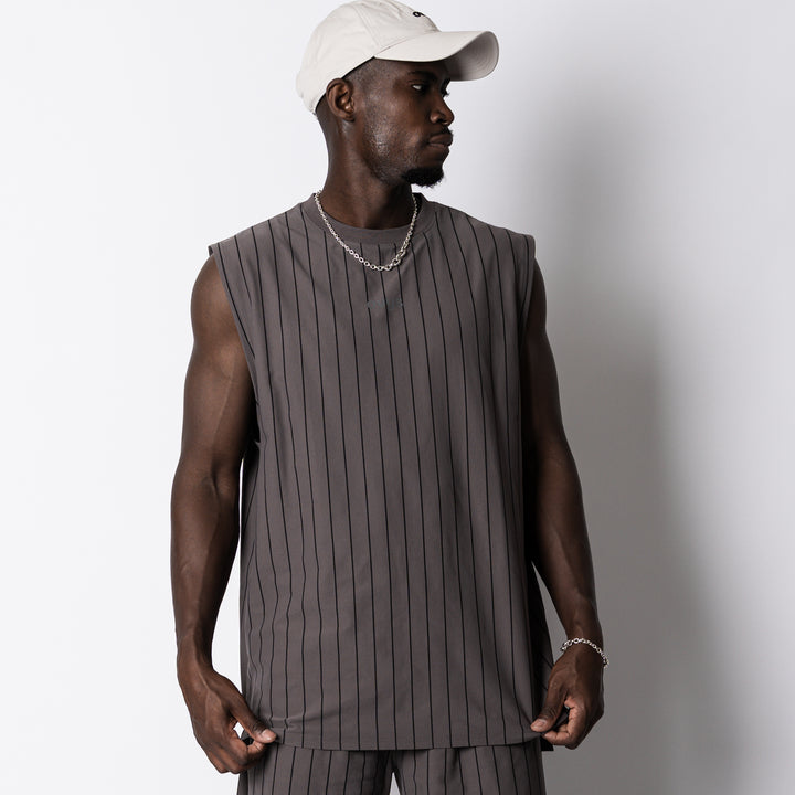 【8/7発売】STRIPE META EASY SLEEVELESS SHIRT