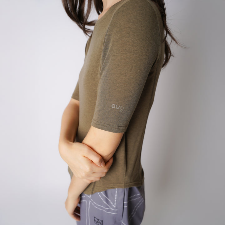 WMNS WOOL BLENDED ROUND HEM HS TEE