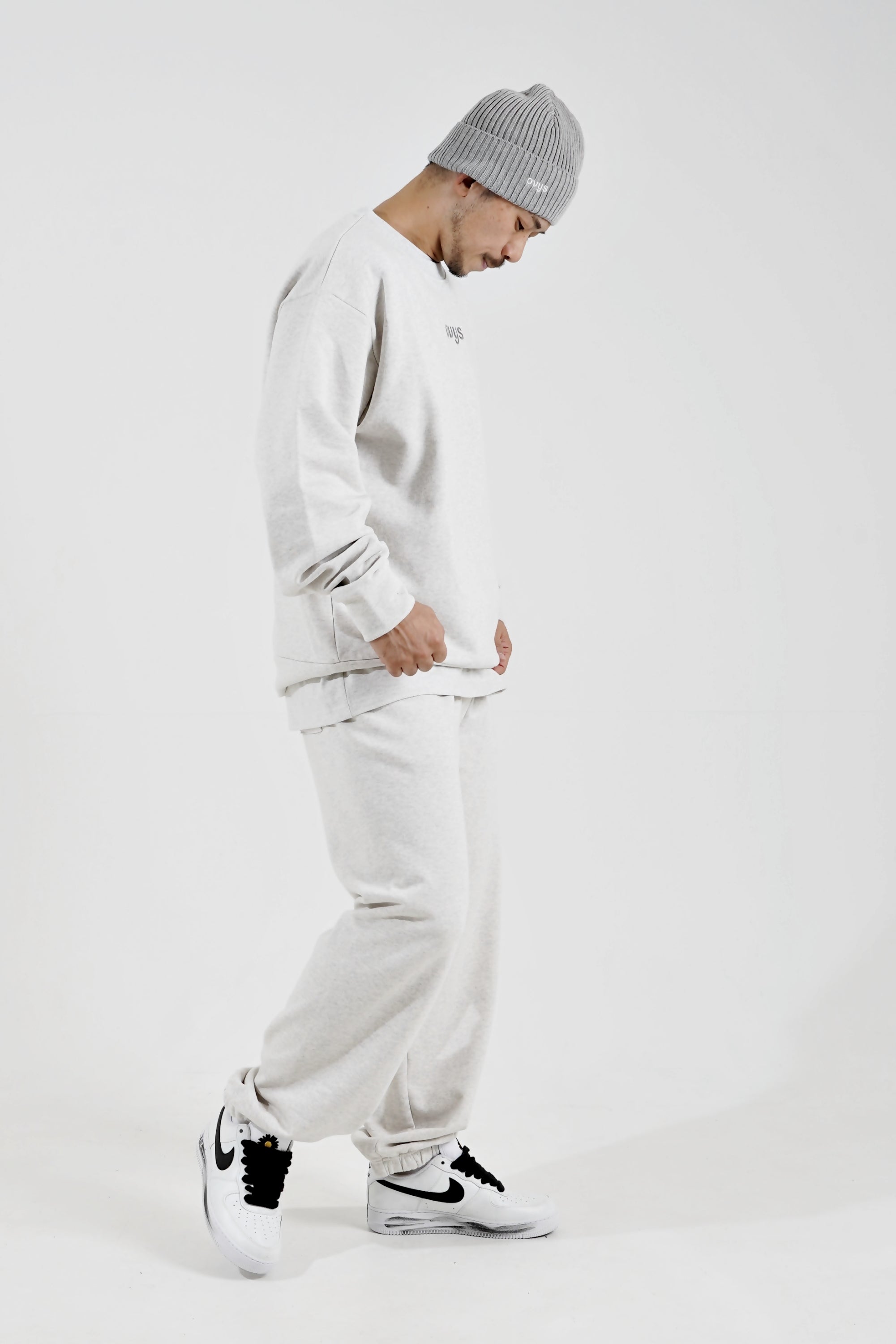 メンズ【ovys公式】オーガニックコットンヘビー裏毛ミニロゴクルー