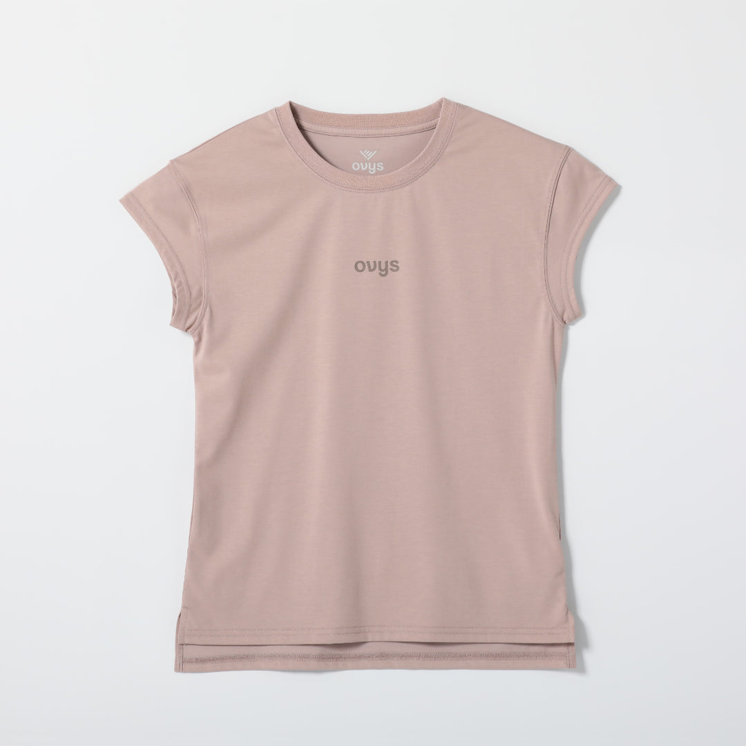 レディースミニロゴタイトフィットTシャツのDUSTY ROSEの平置き画像です