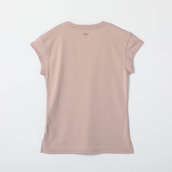 レディースミニロゴタイトフィットTシャツのDUSTY ROSEの平置き画像です